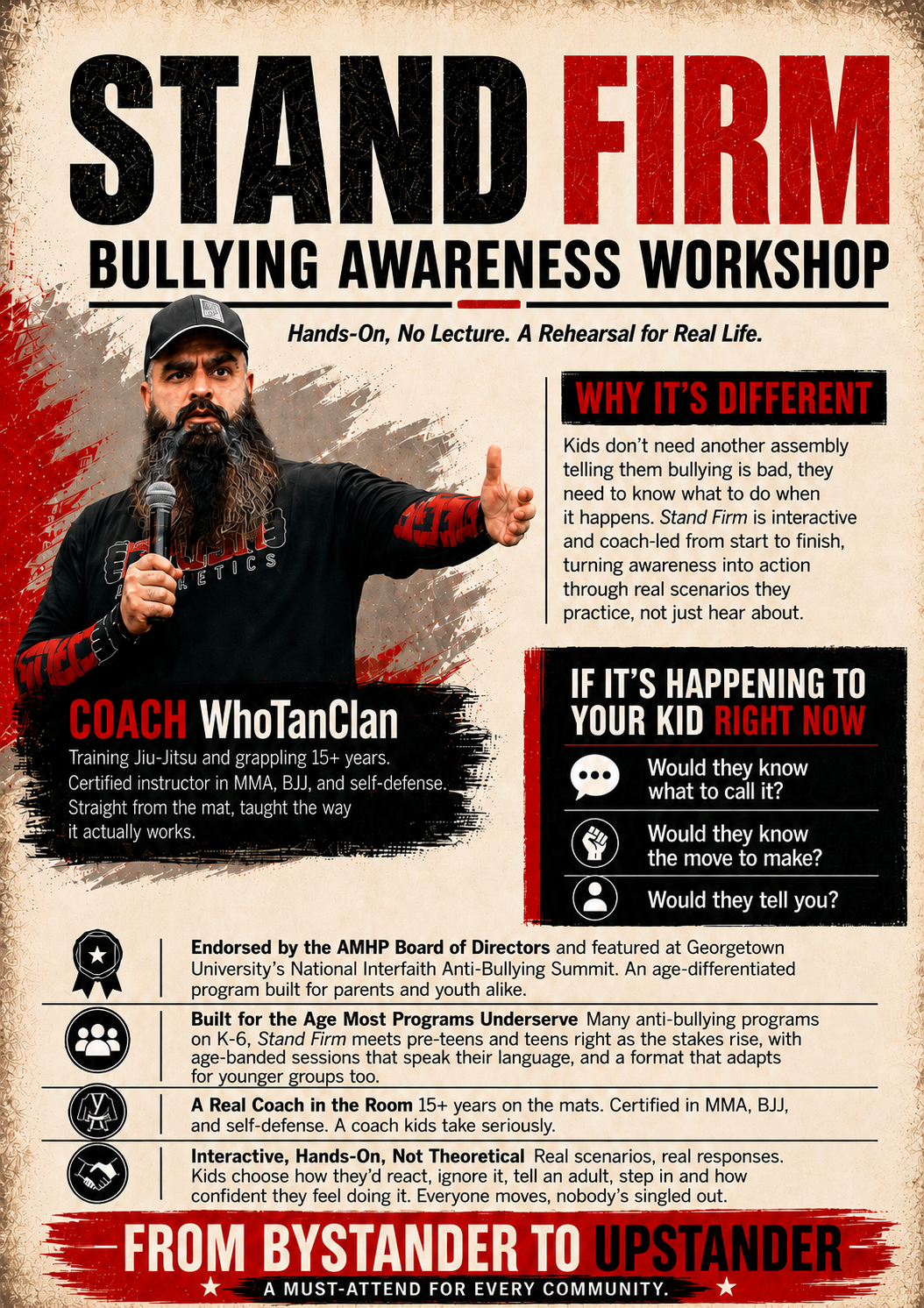 Stand Firm — Bullying Awareness Workshop flyer, page 1